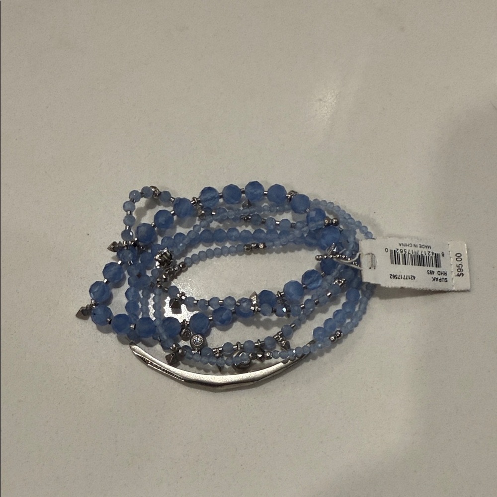 Kendra Scott Blue Beaded Bracelet with Silver Accents